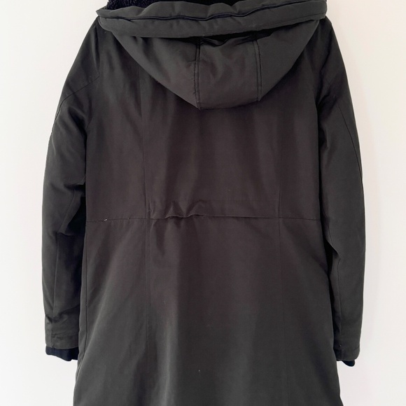 Canadiana Black Down Parka Winter Coat Jacket S - Picture 2 of 7